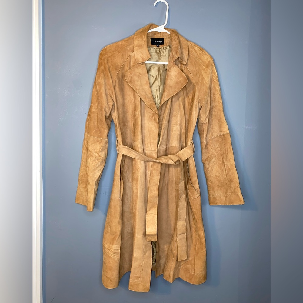 Carol Paris International Brown/Tan Suede Coat/Jacket | Women’s European Size 36